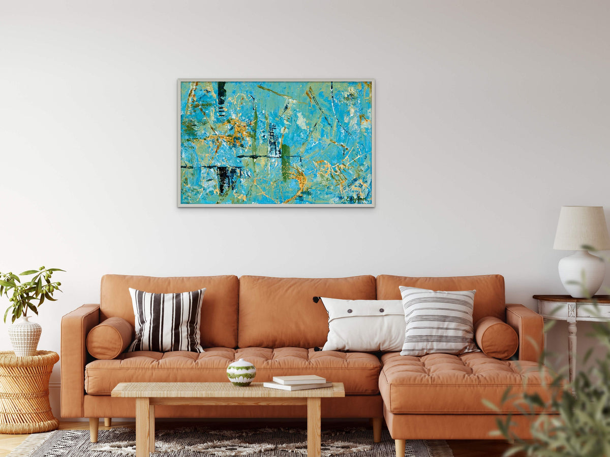 Abundance - abstract landscape acrylic painting 130x86cm